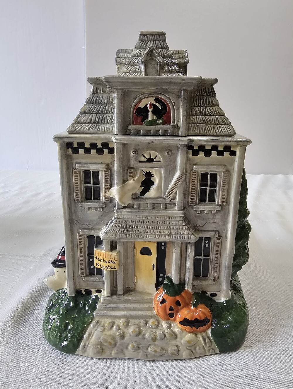 Vintage Debbie Mumm Sakura Haunted House Halloween Cookie Jar w/ Box